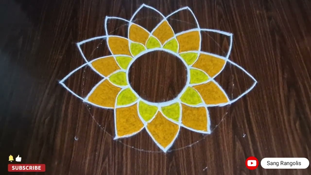 Easy Colorful Flower Rangoli Design muggulu kolam Sankranthi muggulu kolam 