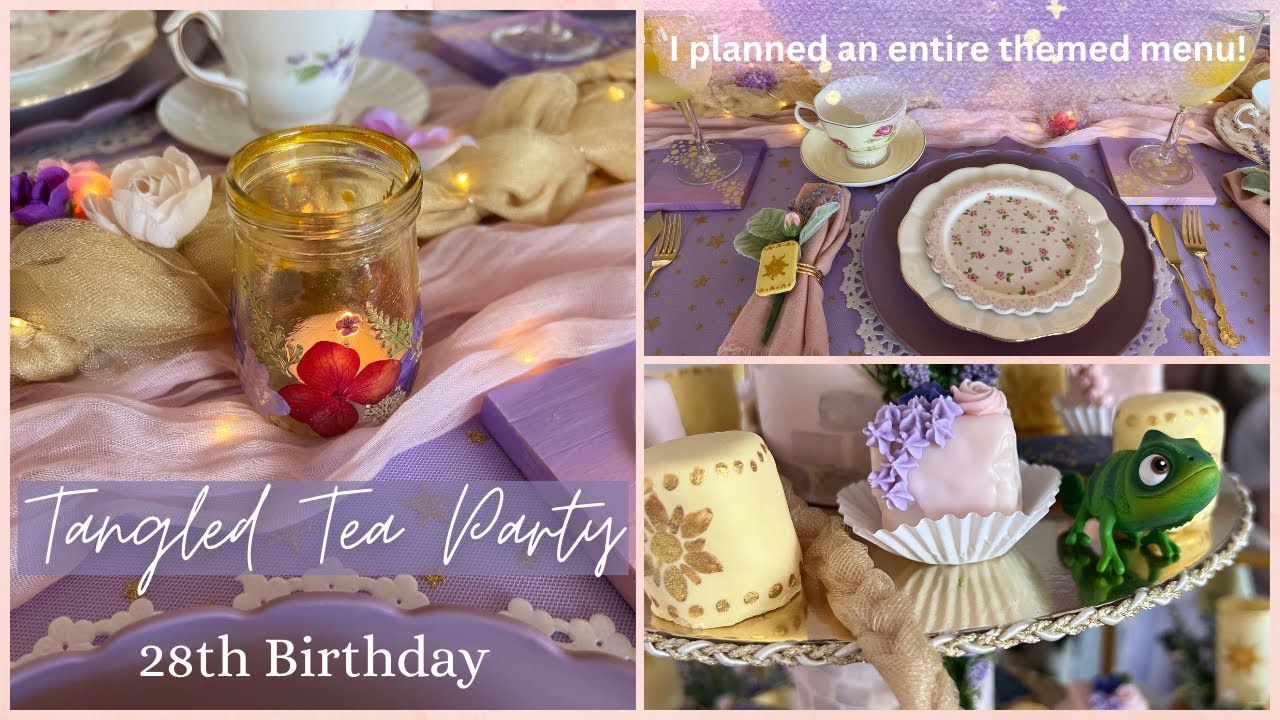 How to Plan a Magical Tangled Tea Party| Rapunzel Inspired Themed Menu & DIY Decor| Party Prep