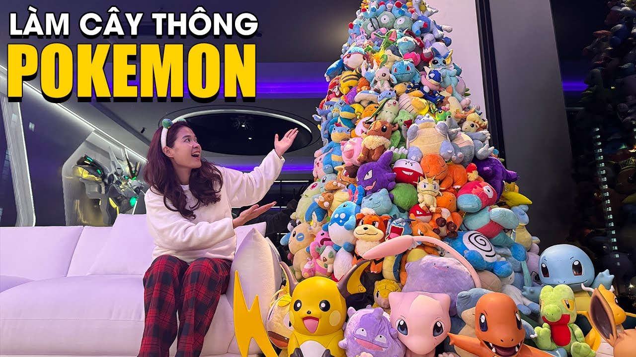 Vlogmas | HƯỚNG DẪN LÀM CÂY THÔNG NOEL từ gấu bông POKEMON
