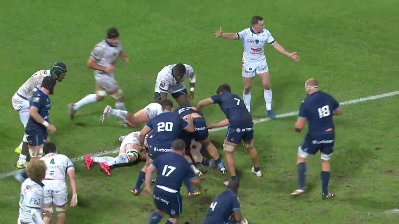 TOP 14 - Essai de Tyler DUGUID (MHR) - Montpellier H&eacute;rault Rugby - Section Paloise