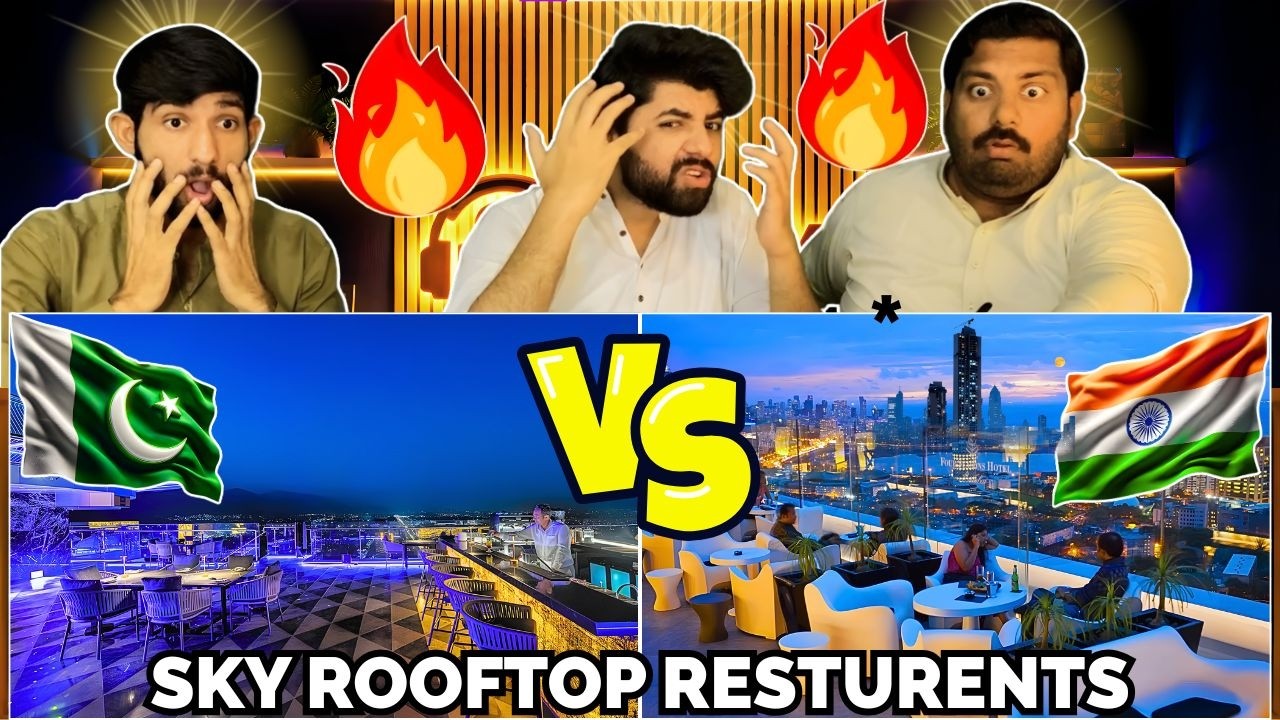 Pakistani Reaction On Rooftop Sky Dining Restaurants India Vs Pakistan | नज़ारा🔥