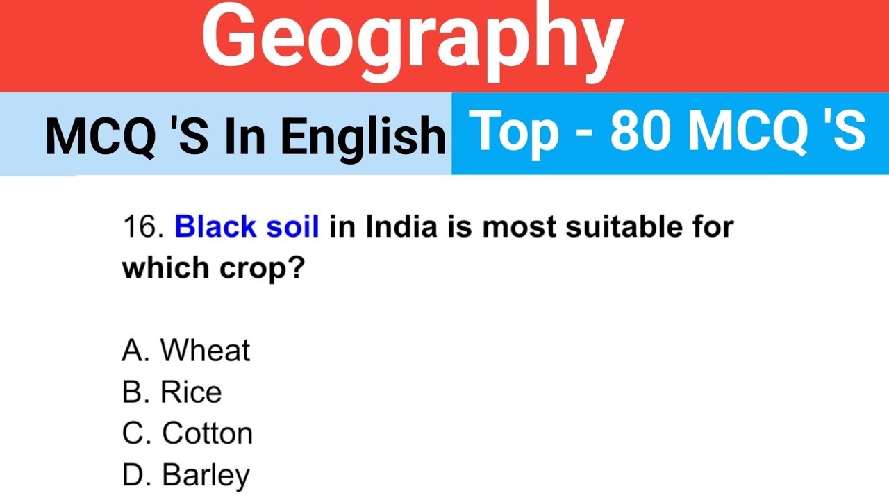Geography Top 80 MCQ 'S Questions (English) Best Gk/GS for ssc, Railway, Police BPSC Exams 