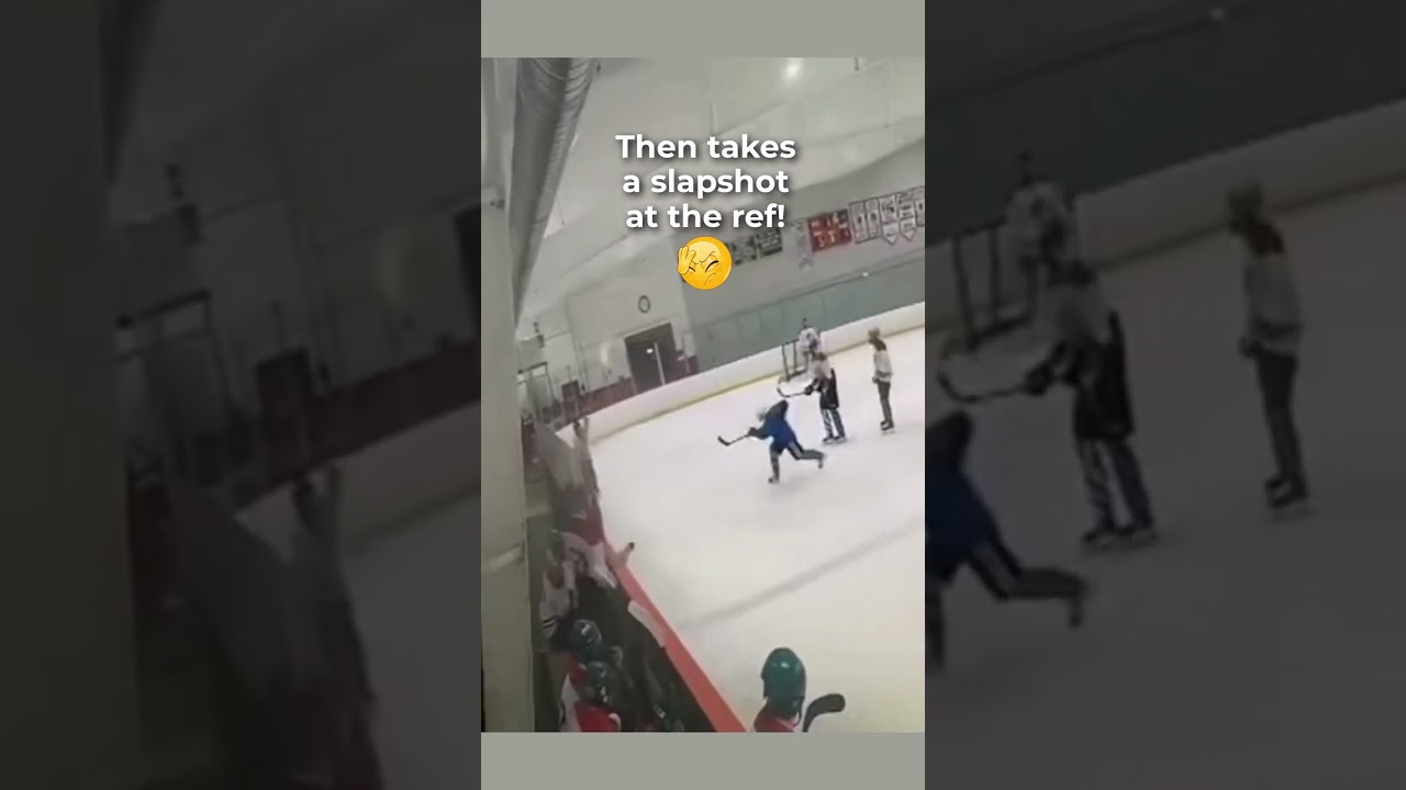 Beer Leaguer Shoots Puck at REF❗😱 #shorts #hockey #beerleaguehockey
