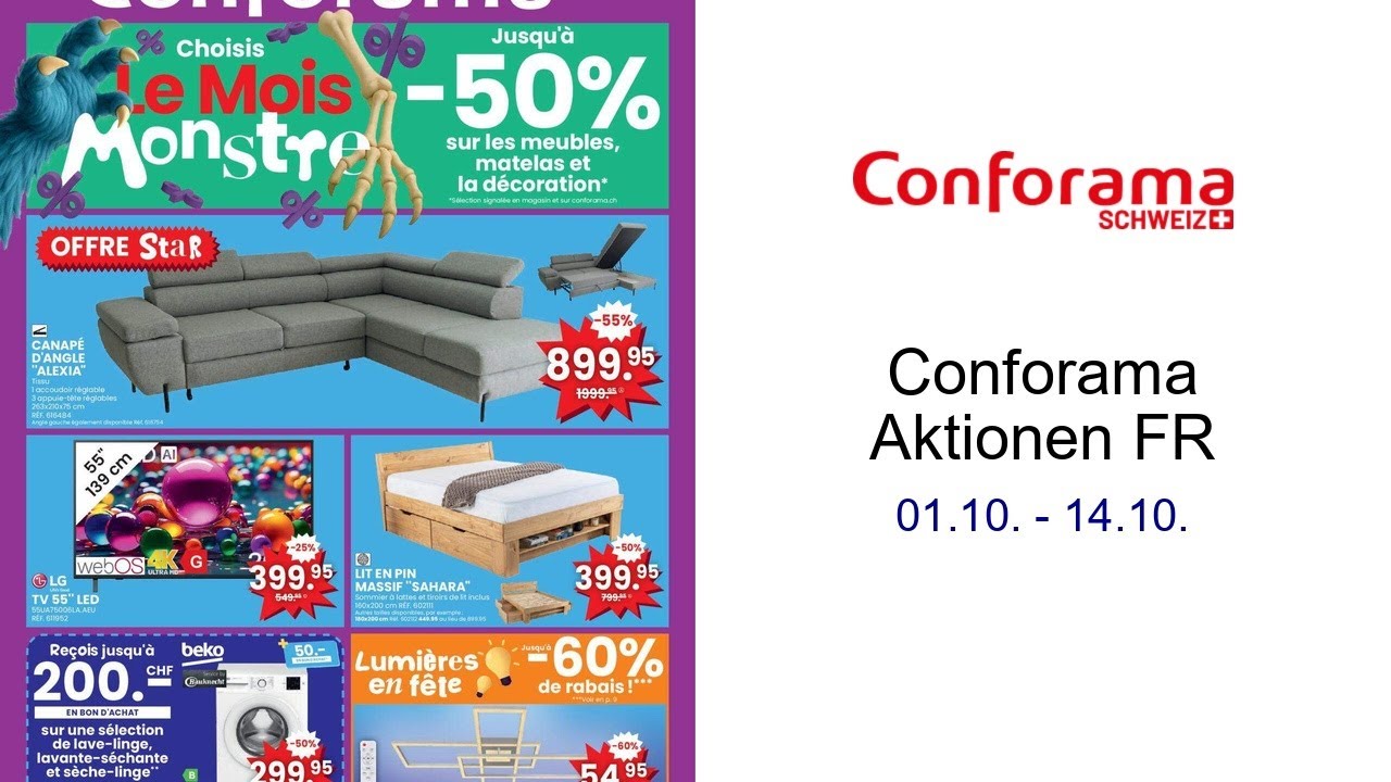 Conforama Aktionen FR 01.10. - 14.10.