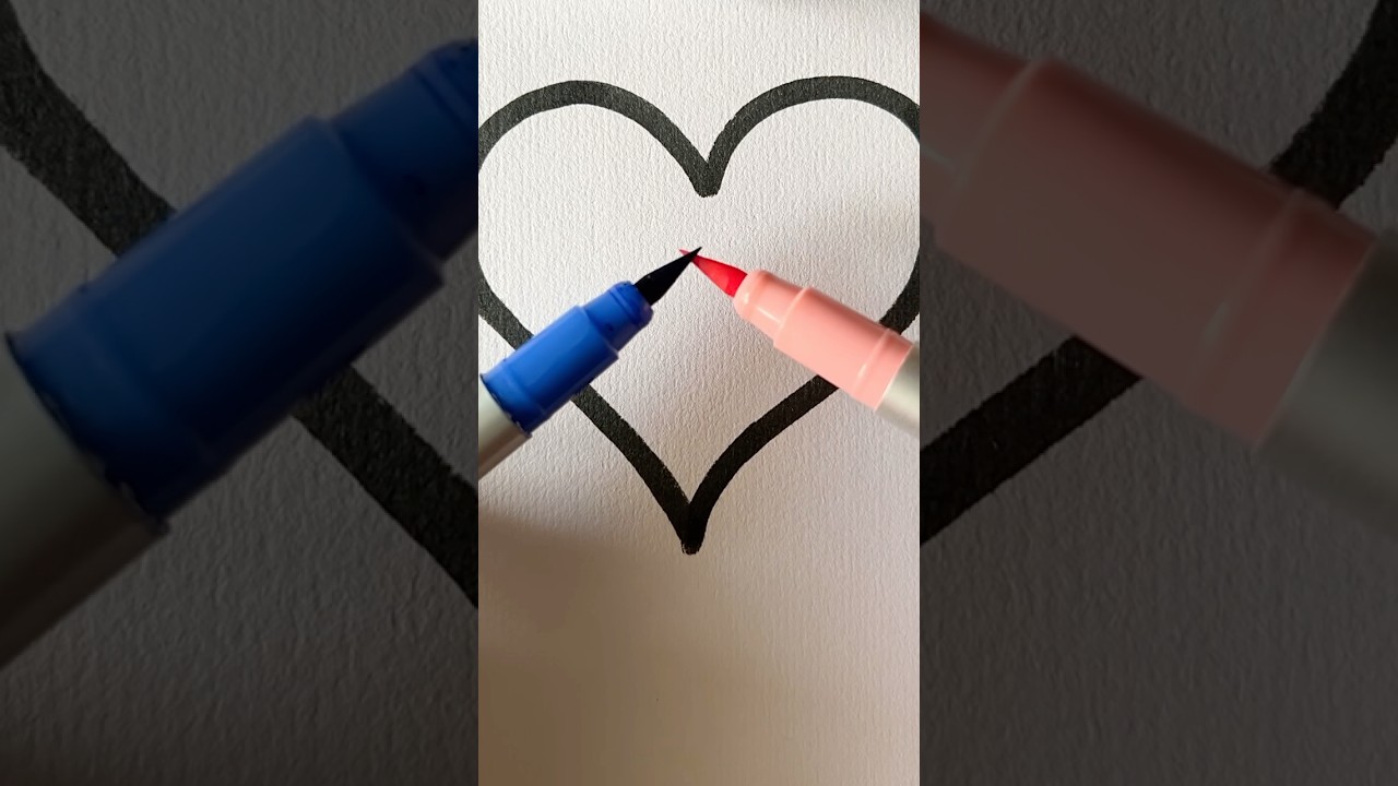 💙💗 #art #youtubeshorts #drawingvideo #kidsart #kidstv #yt #colormixing #kids #ytshorts #shorts