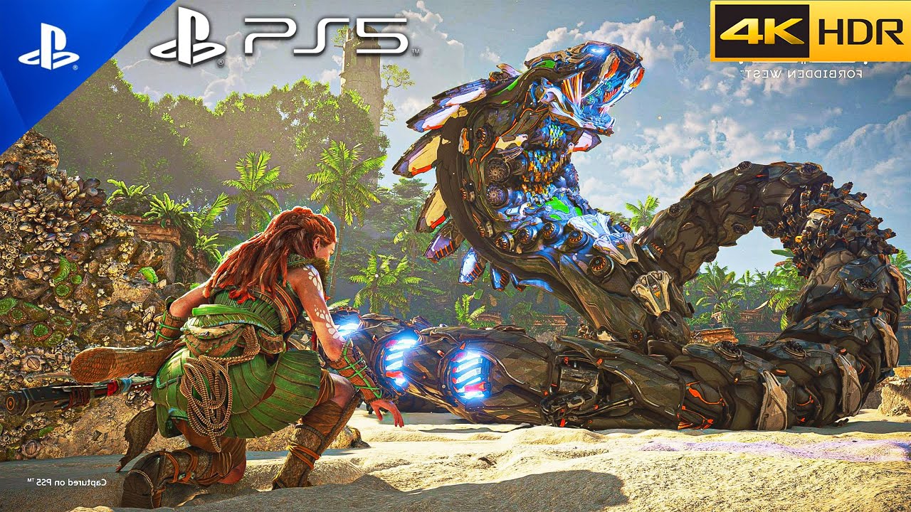 (PS5)Giant Snake Slitherfang Boss Fight | Horizon Forbidden West [4K 60FPS HDR]
