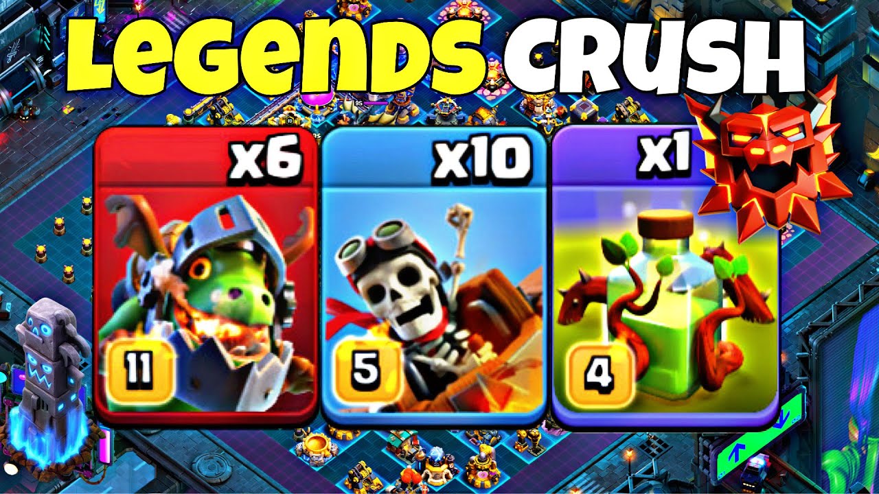 EASY TH18 Attack: Dragon Rider + Inferno Dragon + Totems = 3 Stars on Ranked Legends (Noob Guide)