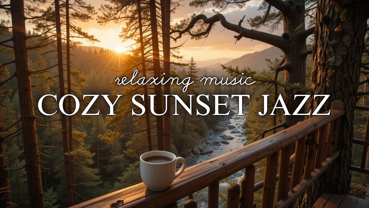 Cozy Sunset Cabin Vibes 🎶 | Relaxing Jazz for Work, Study & Calm