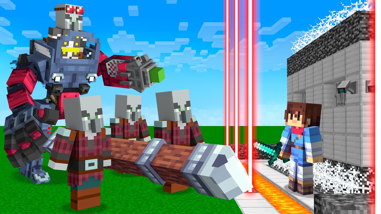 Грабители против дома охраны в Minecraft