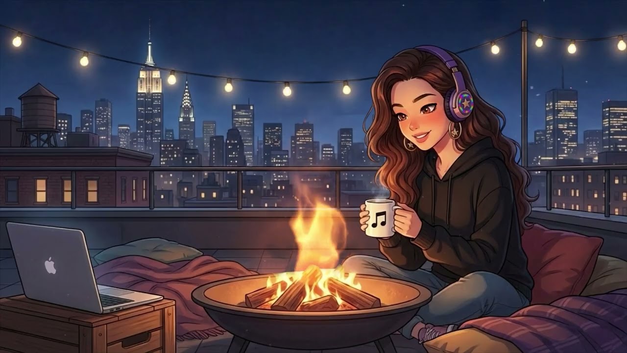Rooftop Night Lofi Hip Hop – Chill & Rhythmic Beats for Focus and Productivity