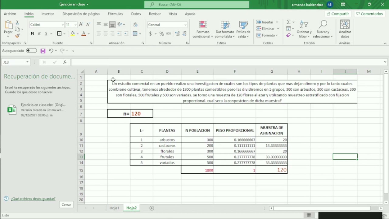 Muestreo Estratificado con Fijación Proporcional en Excel