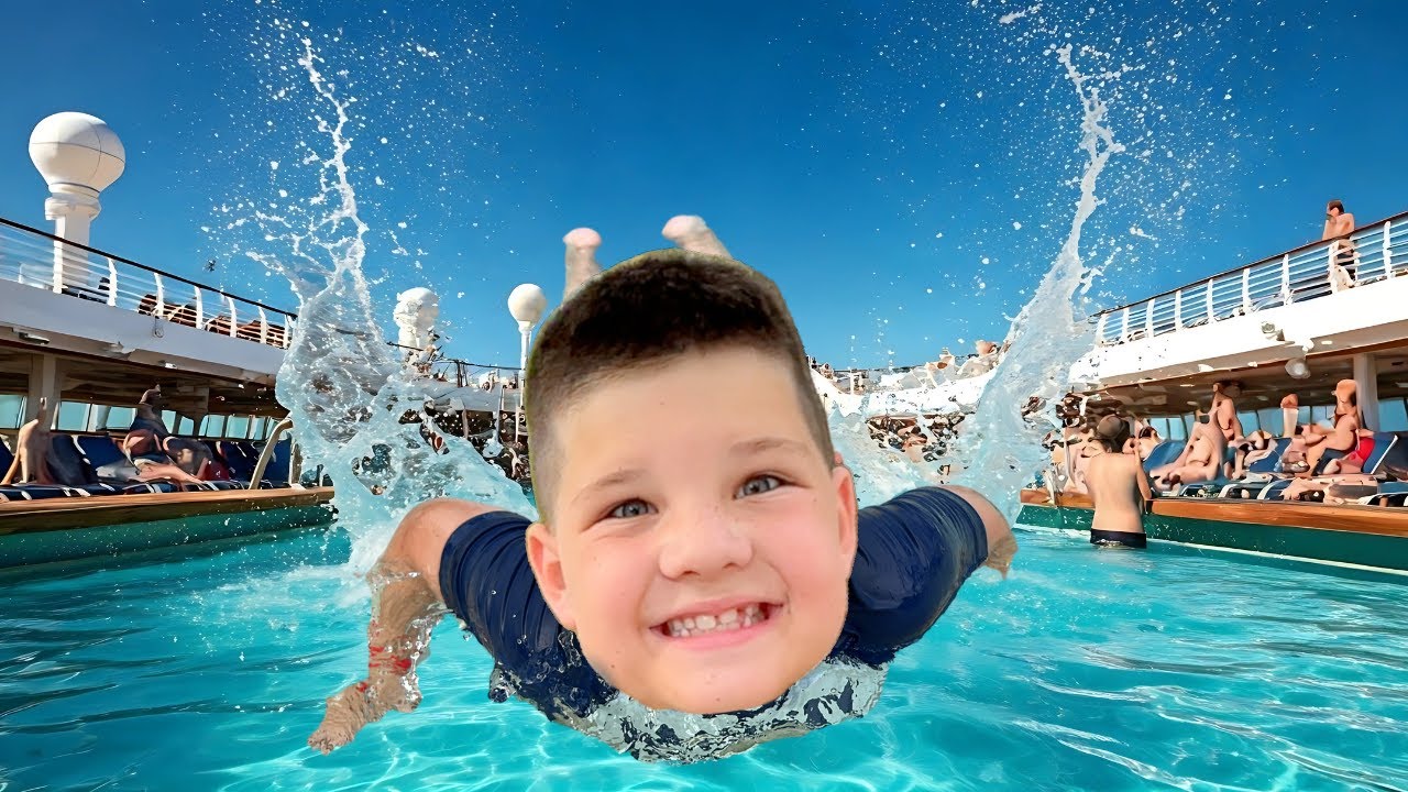EXPLORE a HUGE CRUISE SHIP for KIDS with Caleb! HUGE Water Slides!