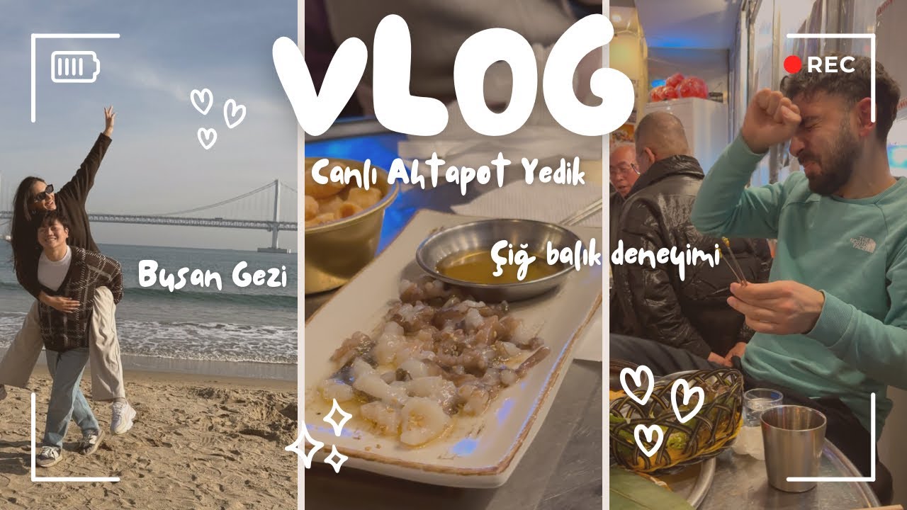 Canlı Ahtapot Yedik 🐙 Kardeşimin çiğ balık ile imtihanı 🐟 | BUSAN VLOG
