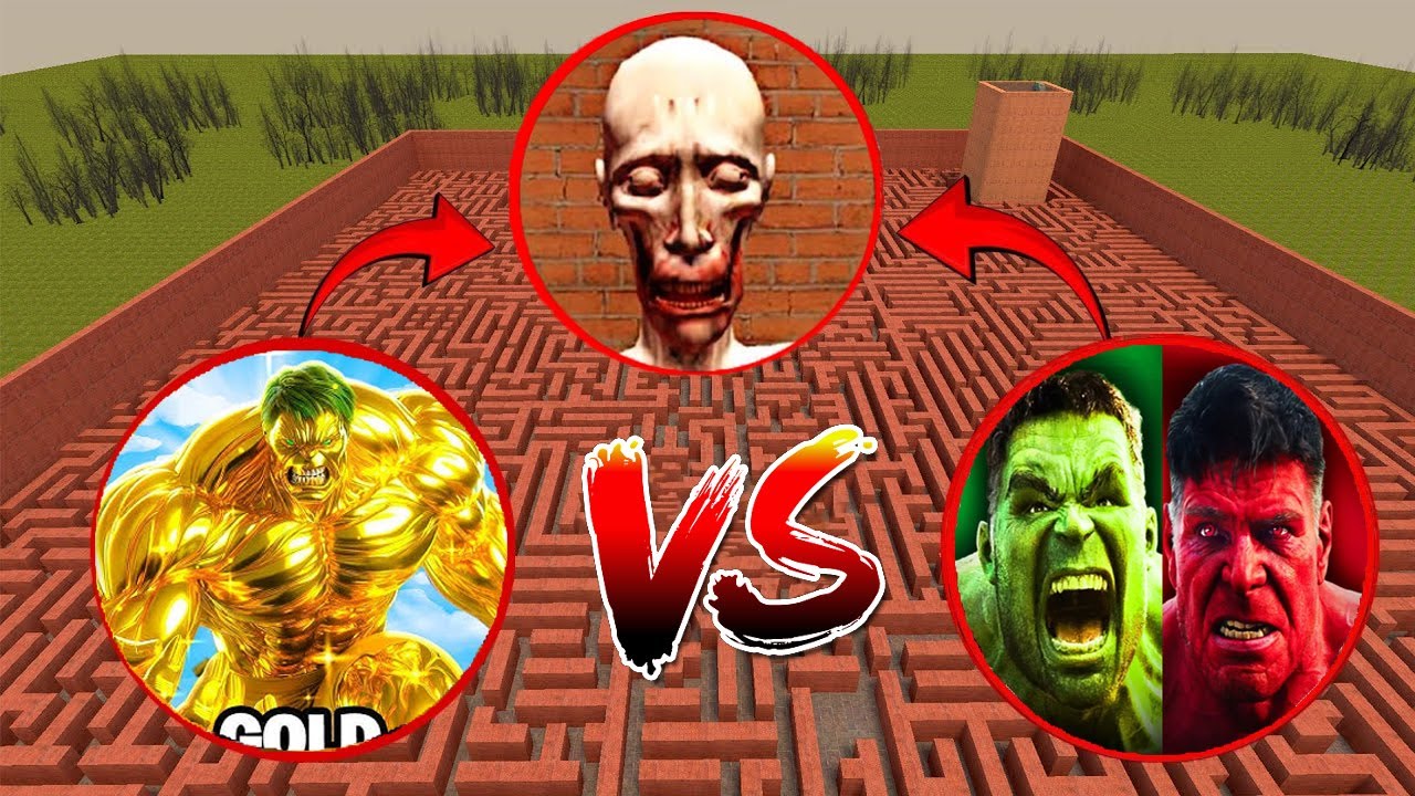 Hulk Red VS Hulk Gold VS Hulk Green vs SCP-096 in Garry's Mod