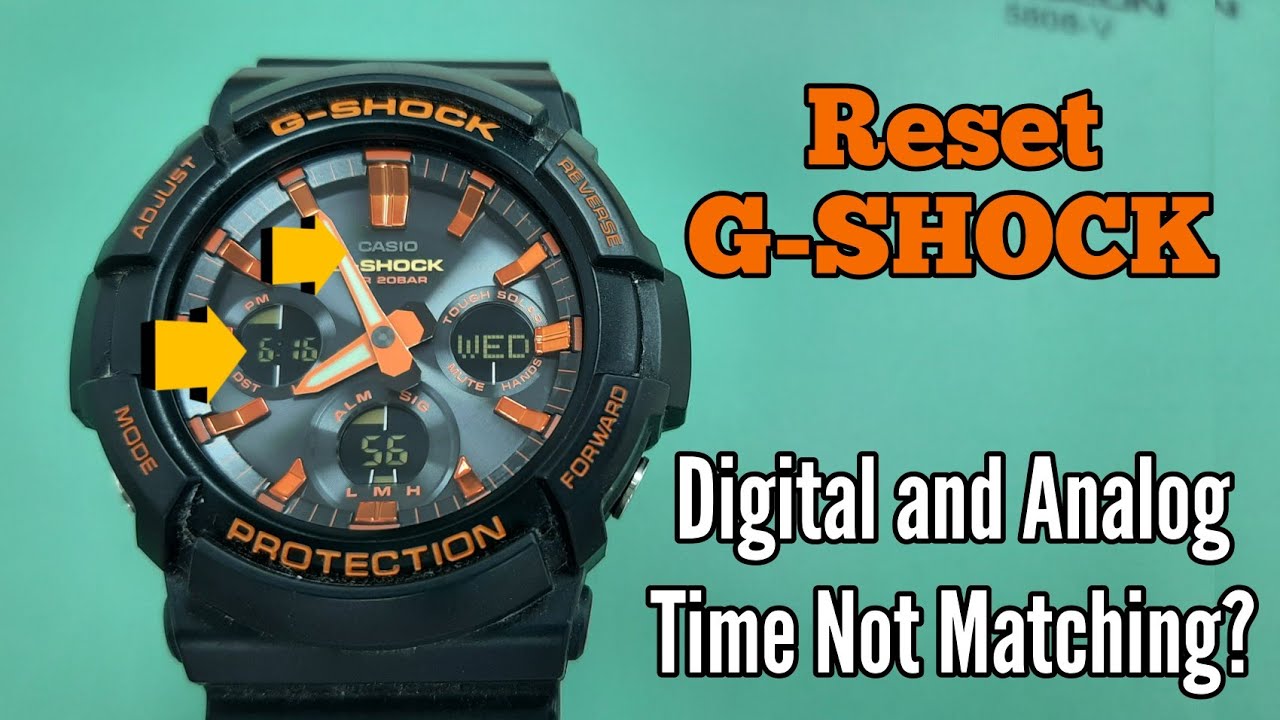 How To Reset Hand Casio G-SHOCK GAS-100BR Watch | Analog Digital Time Not Matching | SolimBD