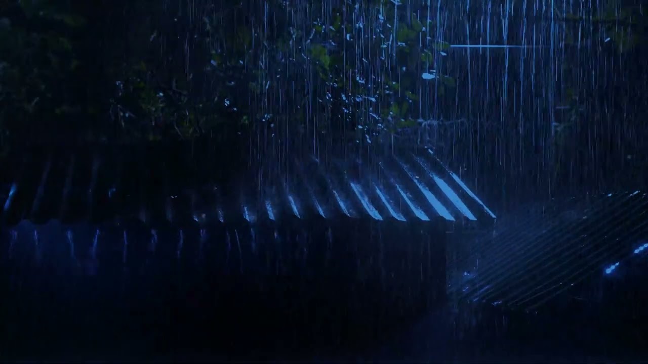 No Ads Rain Sounds for Sleeping   ASMR Crushing Rain On Tin Roof to Silence Racing Thoughts