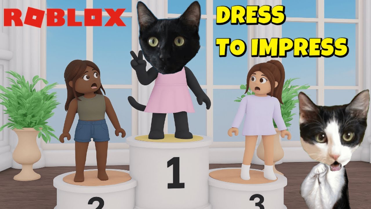 GATO gana Dress to Impress Roblox 🐱✨ | Luna y Estrella compiten en el desfile más divertido