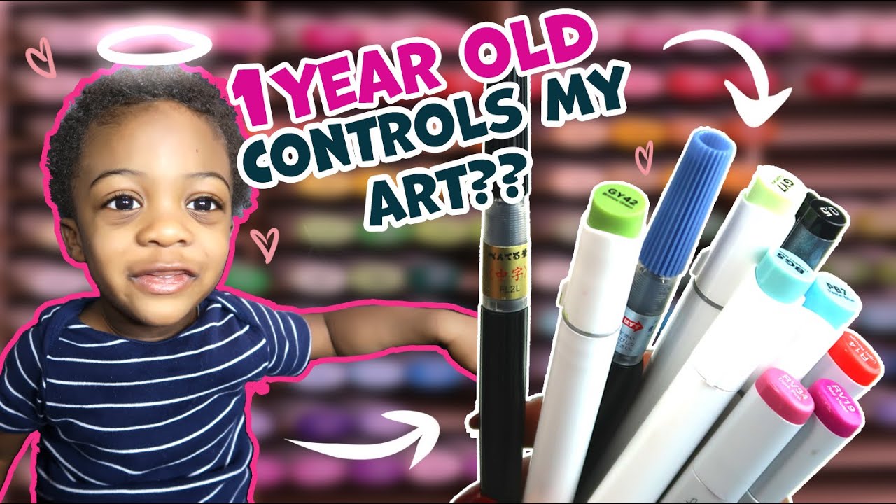 THIS VIDEO'S A MESS - Baby controls my art | INK PENS AND MARKERS