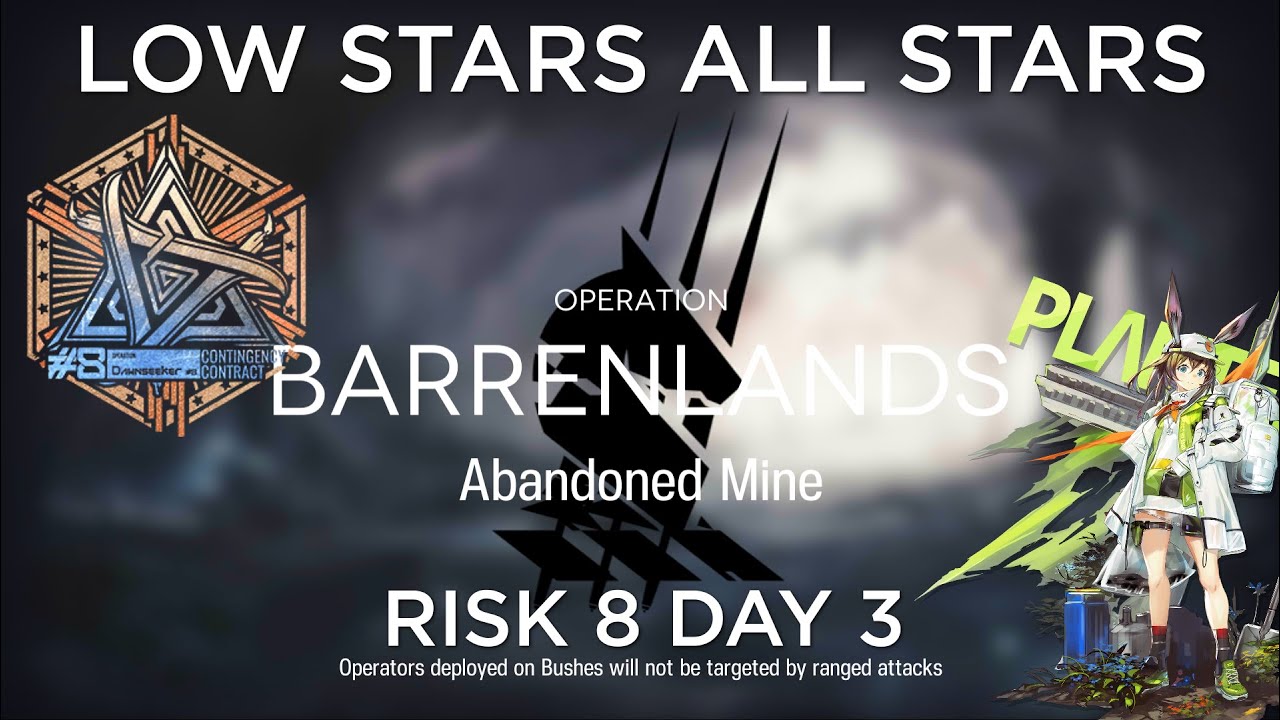 Arknights CC#8 Day 3 Abandoned Mine Risk 8 Guide Low Stars All Stars