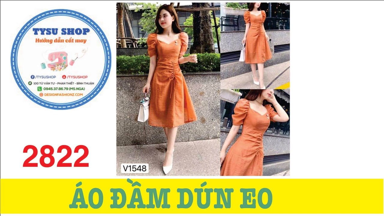 Hướng Dẫn Cắt May &Aacute;o Đầm D&uacute;n Eo |Ở Nh&agrave; Với Tysushop 2822