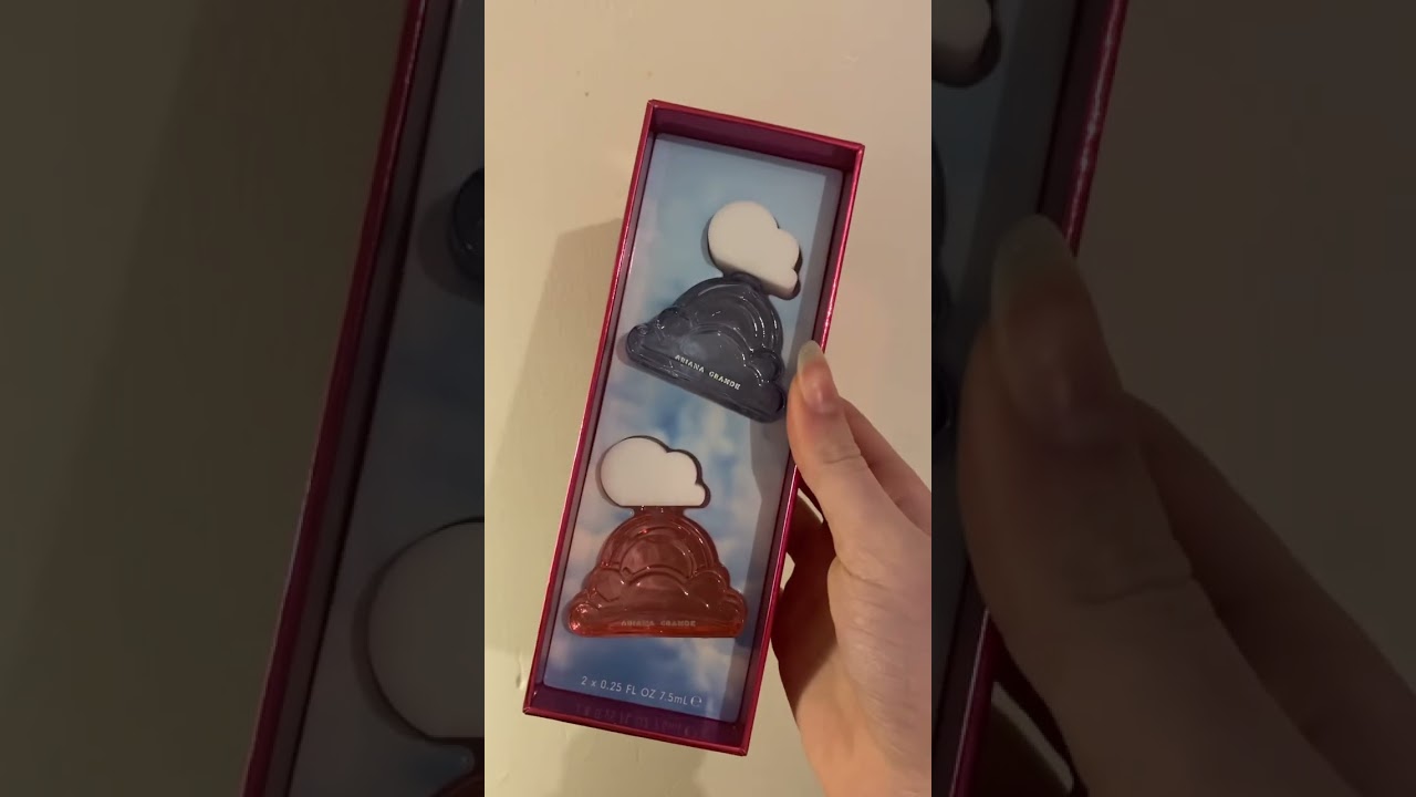 Ariana Grande perfume mini unboxing! #arianagrande #mini #perfume #pink #blue #cloud