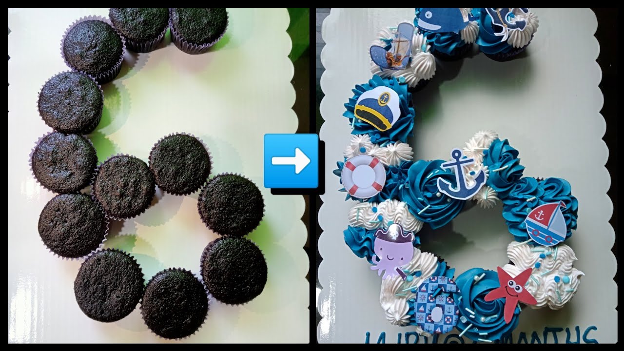 NUMBER 6 CUPCAKE| NUMBER CUPCAKE | 12 CUPCAKES ONLY | CUPCAKE TUTORIAL