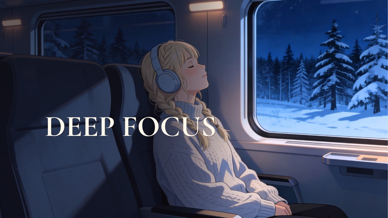 Nordic Deep Lofi for Focus — Winter Night Train | Study, Deep Work, Relax