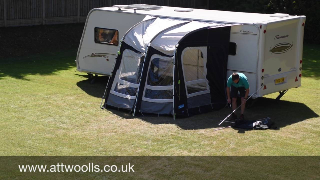 Kampa Rally Pro Awning Pitching & Packing Video (Real Time)