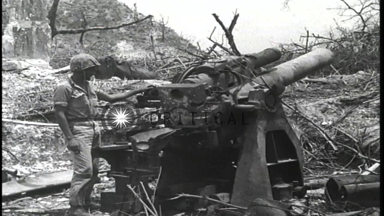 US 1st Marine Division, 5th Marine Regiment in action against Japanese forces at ...HD Stock Footage
