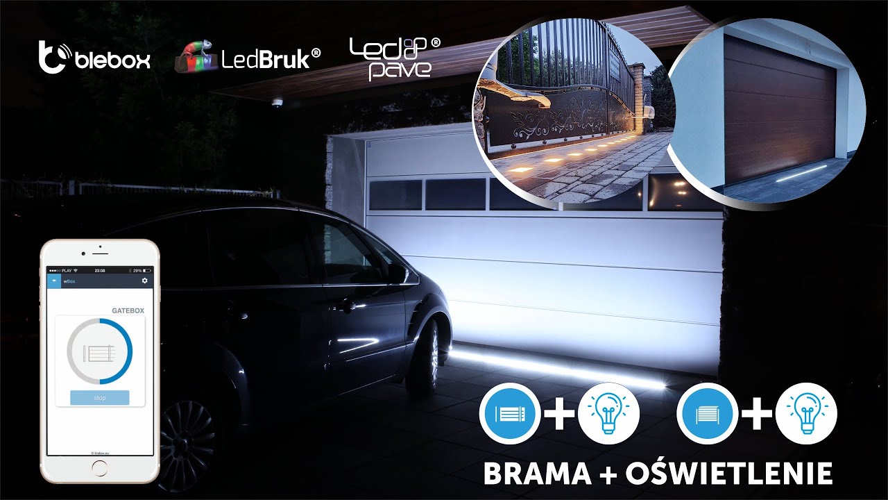 Smart funkcjonalność BleBox & LedPave® - Sterowanie Bramy i oświetlenia LED