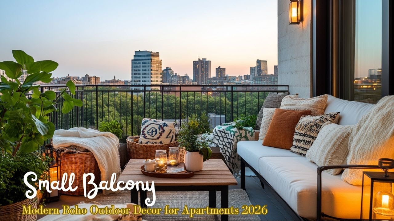 Small Balcony Makeover Ideas 2026  Modern Boho Outdoor Decor for Apartments
