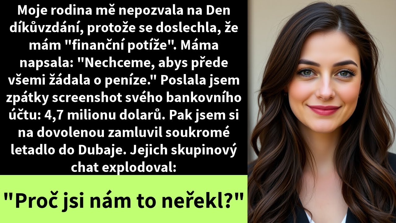 Moje rodina mě nepozvala na Den díkůvzdání, protože se doslechla, že mám 