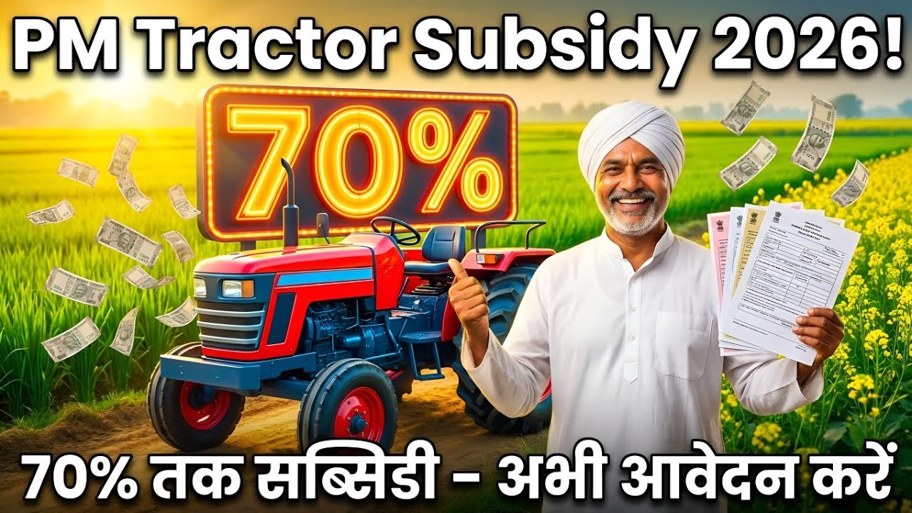 PM Tractor Subsidy Scheme 2026 🚜 70% तक सब्सिडी &ndash; अभी आवेदन करें&rdquo;