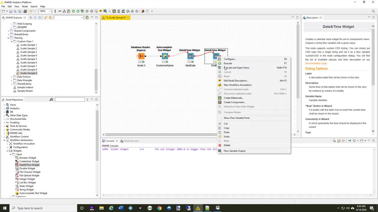 KNIME Introduction Part 16   Quick Forms