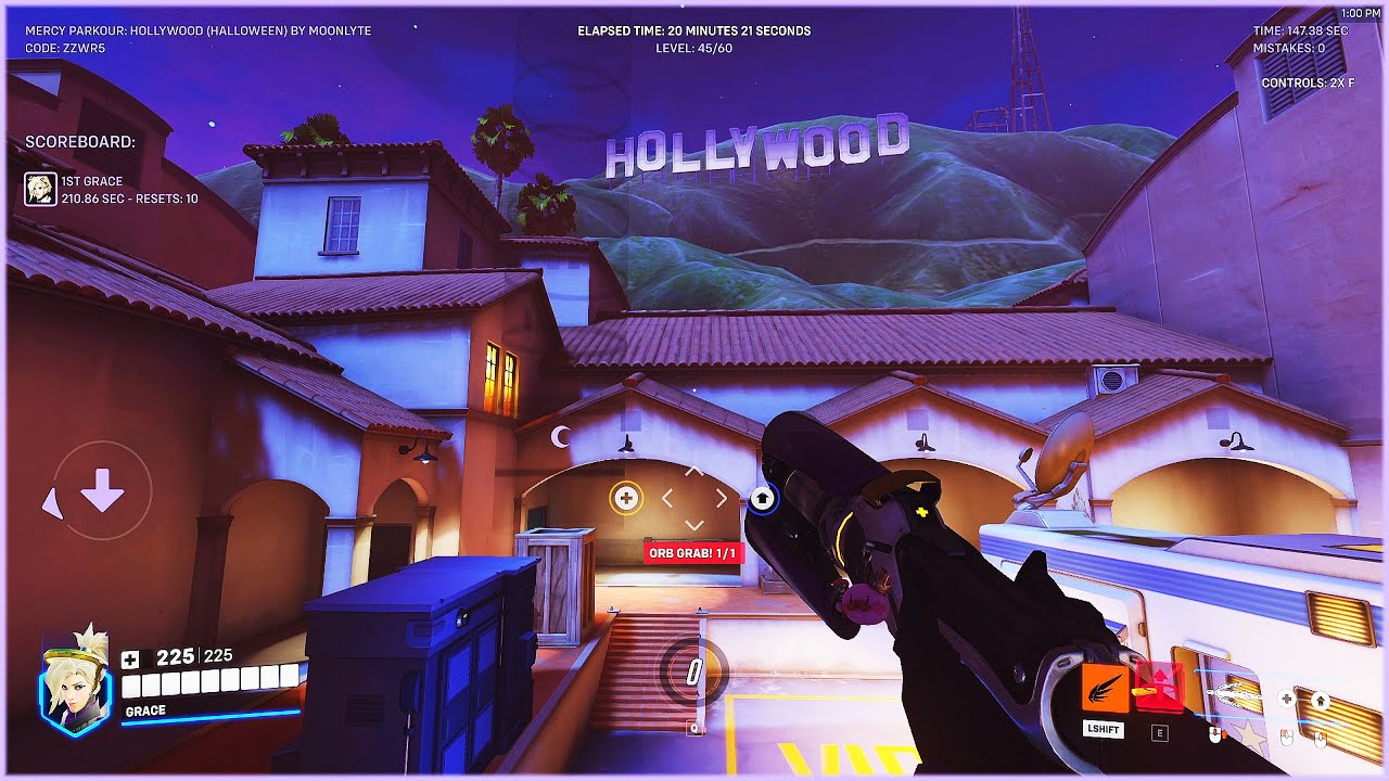 OW2 mercy parkour speedrun | hollywood (halloween) by Moonlyte (185.09s) [ZZWR5]