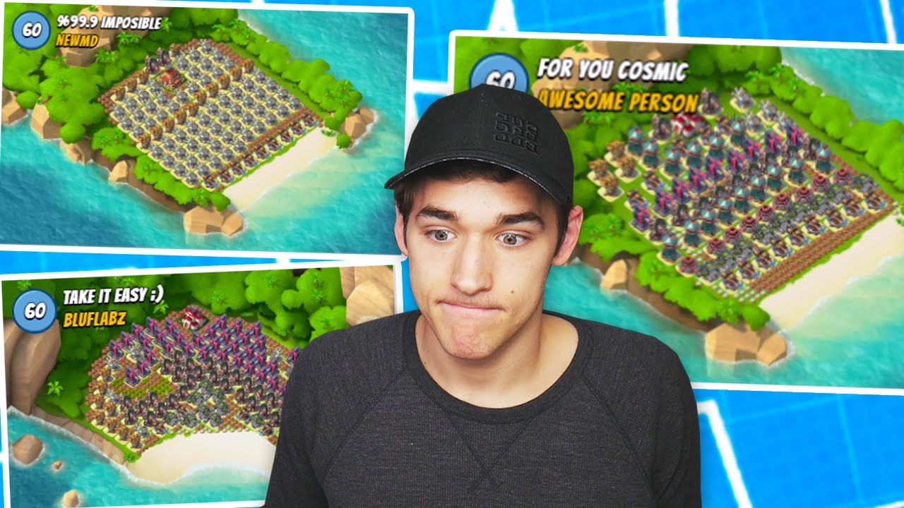 Boom Beach Attacking Impossible FAN MADE Bases!