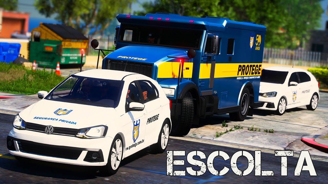 COMBOIO DE CARRO FORTE ESCOLTADO É ALVO DE CRIMINOSOS  | GTA 5 POLICIAL