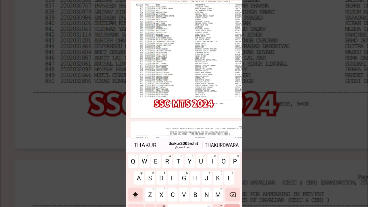 😱SSC MTS HAVALDAR RESULT 2024🔥| PET/PST CUT OFF | #ssc #sscmts #motivation #shorts