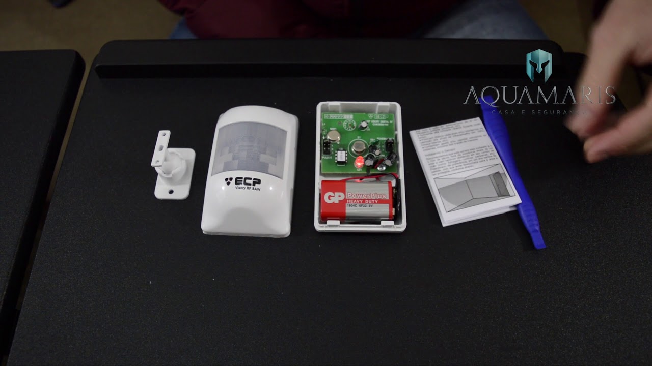 Sensor de presença infravermelho sem fio ECP Visory RF SAW Pet - Como ligar e programar