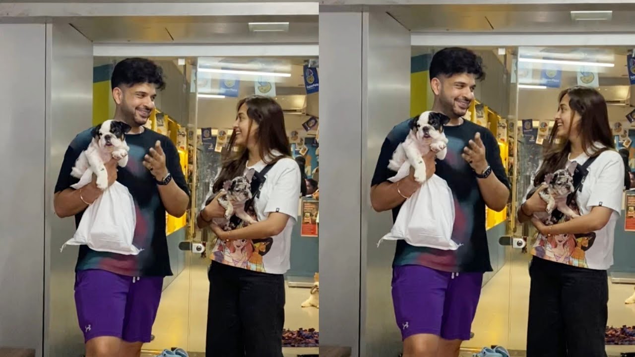 Tejasswi Prakash Karan Kundra Buy New pet 🐕 Came at pet Store in Bandra