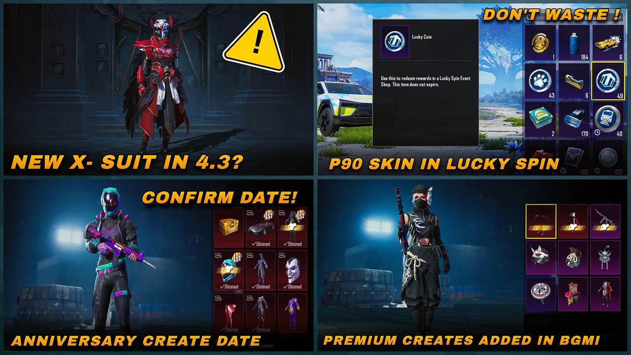 BGMI Players ⚠️ Coins Waste Cheyyakandi! New X-Suit & P90 Lucky Spin 4.3
