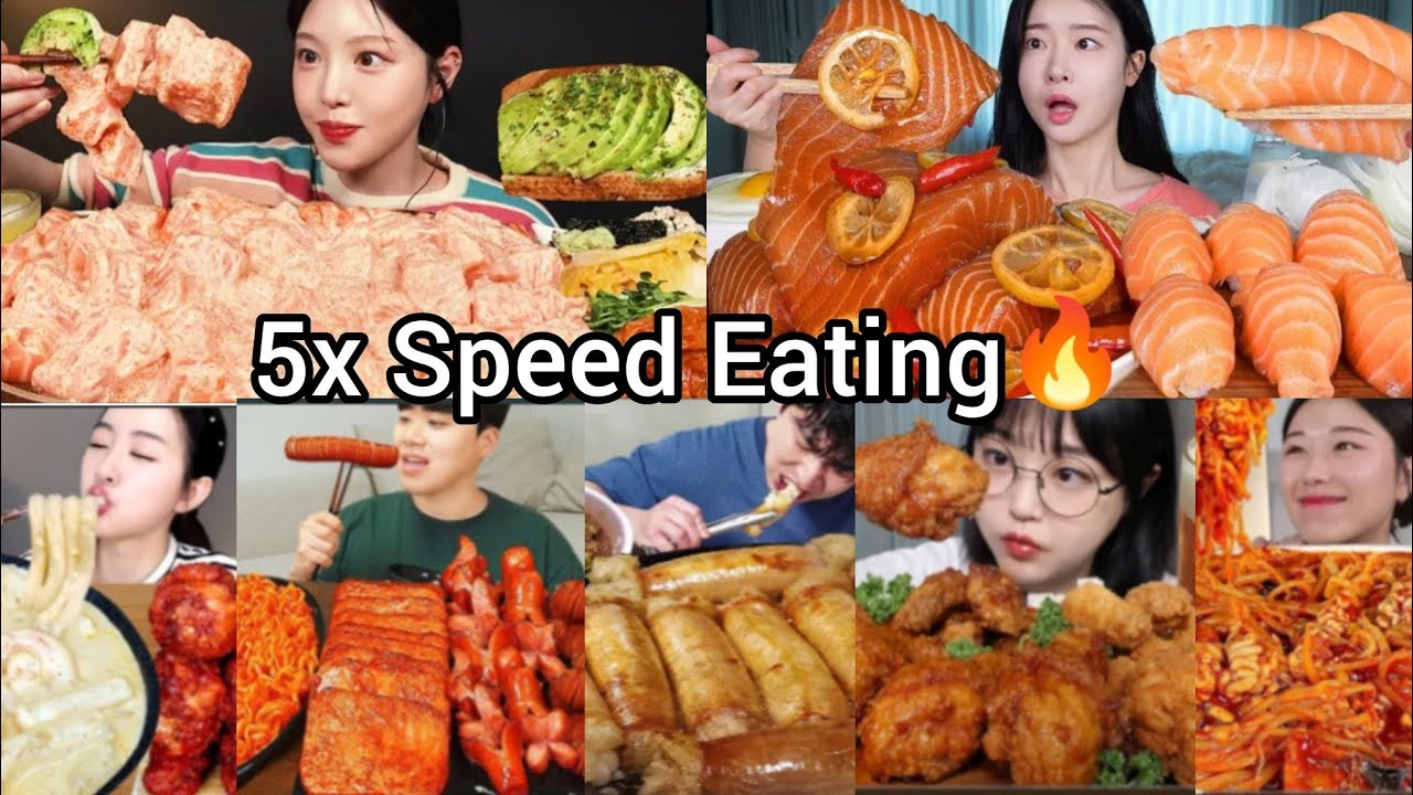 5x Speed Eating Sound | BEST FOOD COMPILATION | ASMR MUKBANG | Satisfying Eating Sound 🔥🥵😱