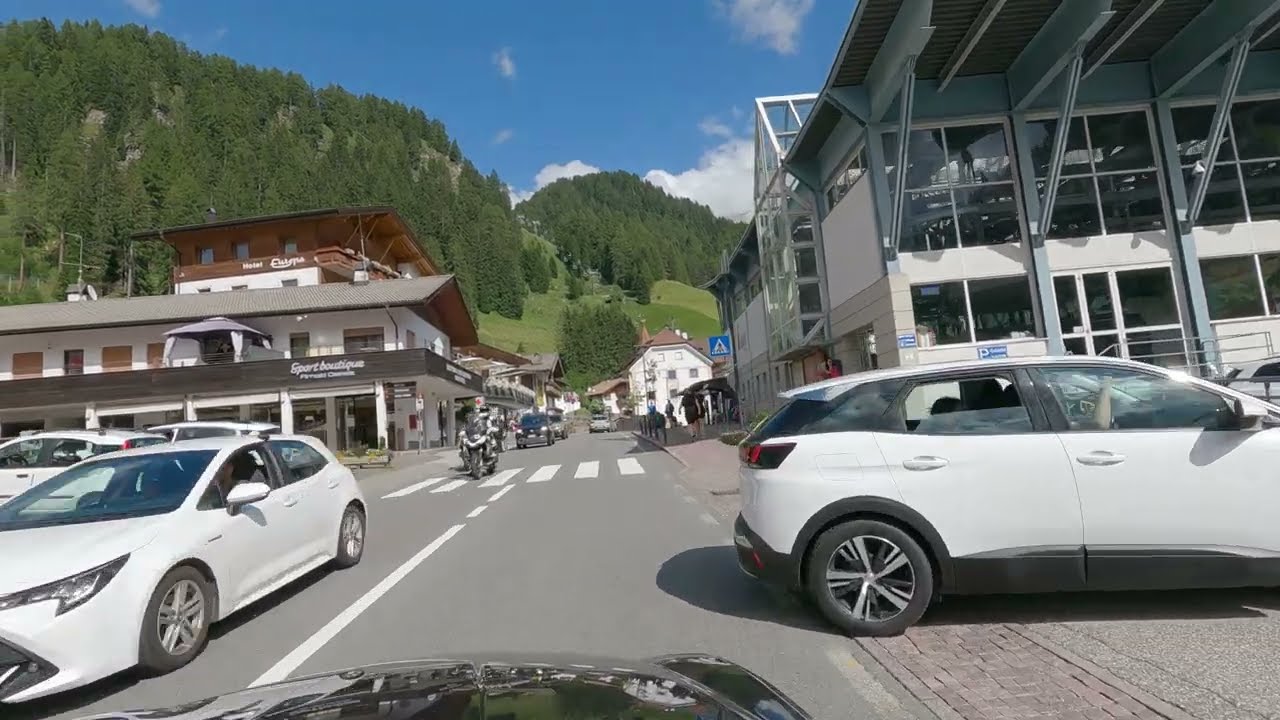 Dolomites scenic drive to Passo Fedaia