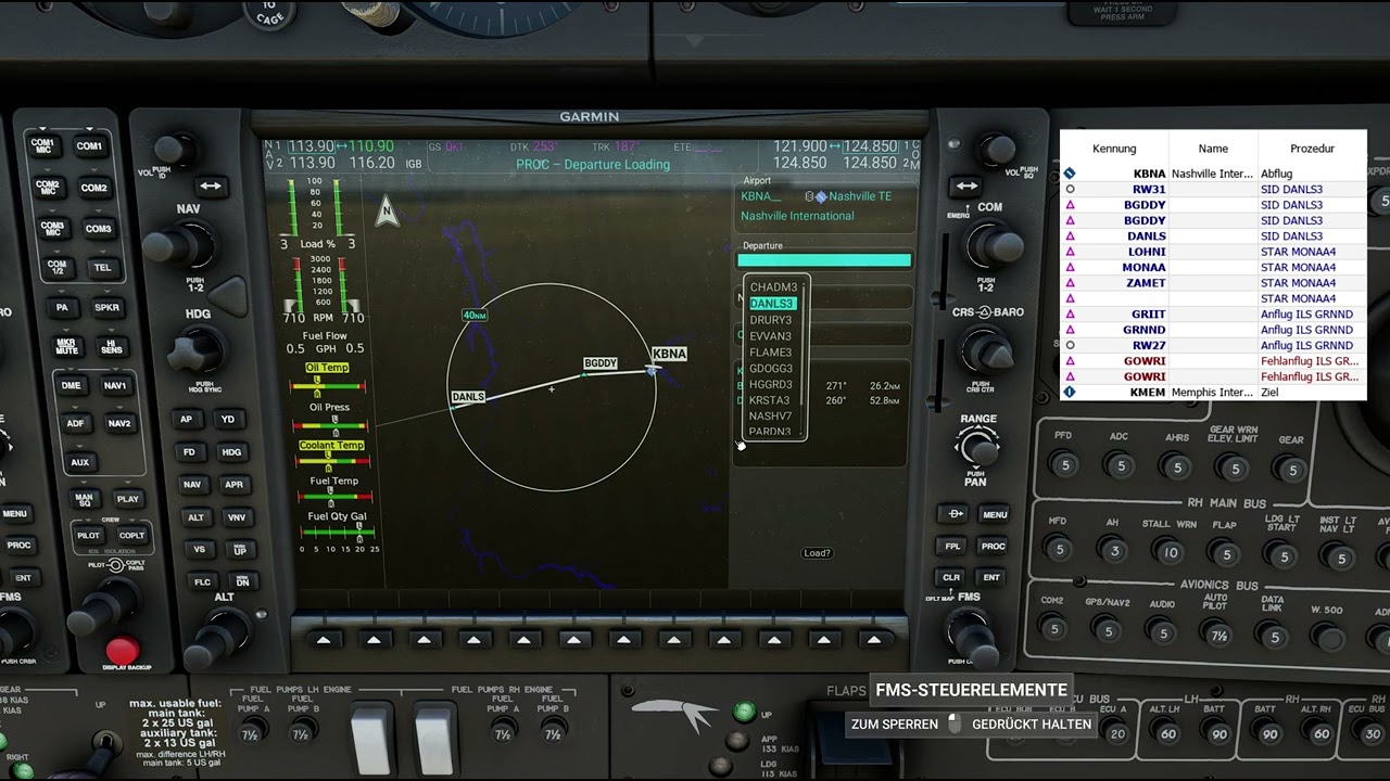 MSFS | Navigation | Garmin G1000 | Flugplan eingeben