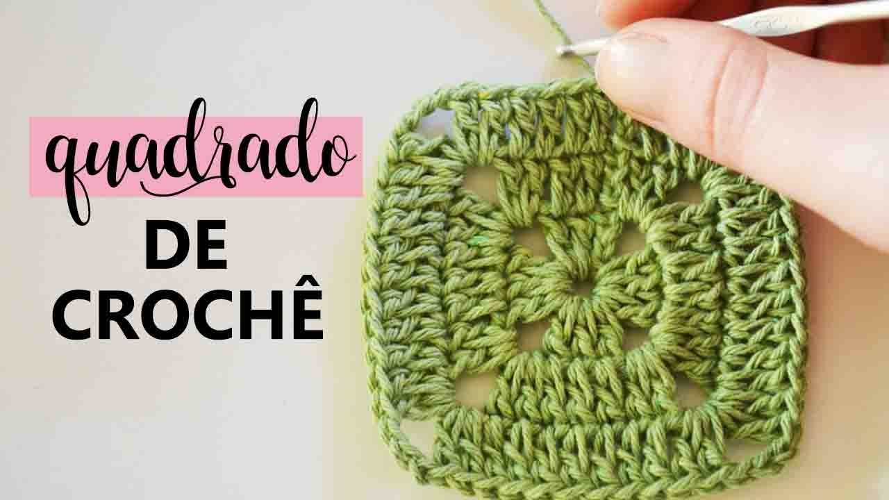 AULA DE CROCH&Ecirc; PARA INICIANTES | como fazer um quadrado simples