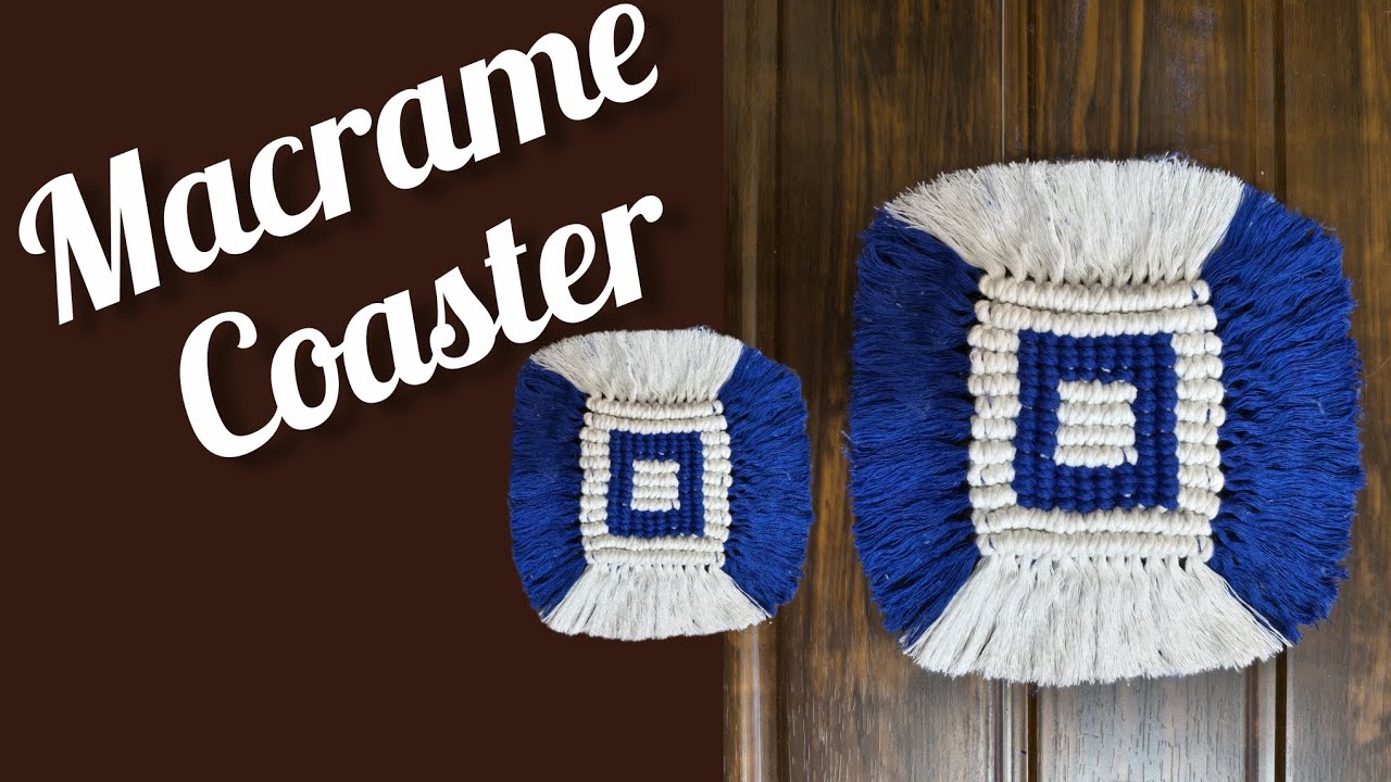 DIY macrame coaster tutorial | Double colour square tea coaster | Easy steps for beginners |Handmade