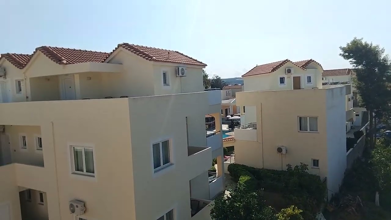 The excellent view from the Sunset Suites hotel in Platanias in Crete.
