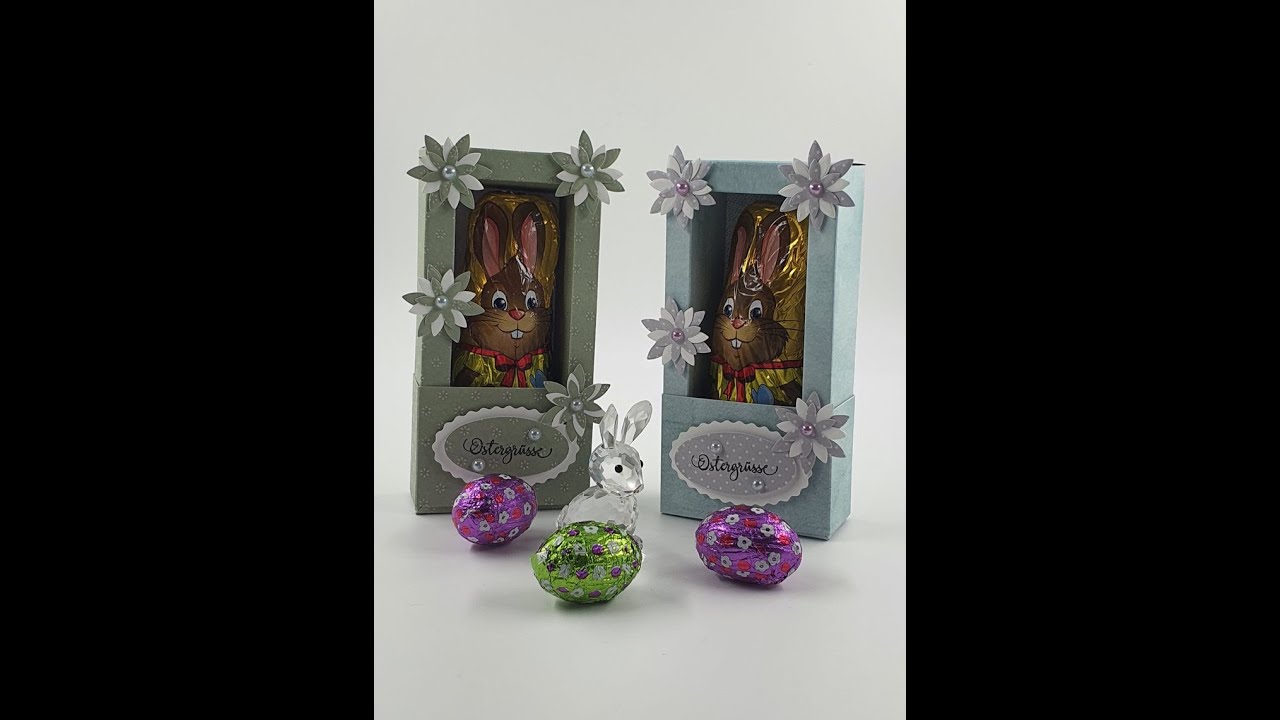 Osterhasen - Verpackung mit Action Papier und Schokohasen
