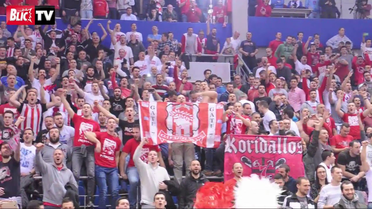 CRVENO-BELA NOĆ U VRŠCU Sjajna atmosfera na meču Zvezda - Efes