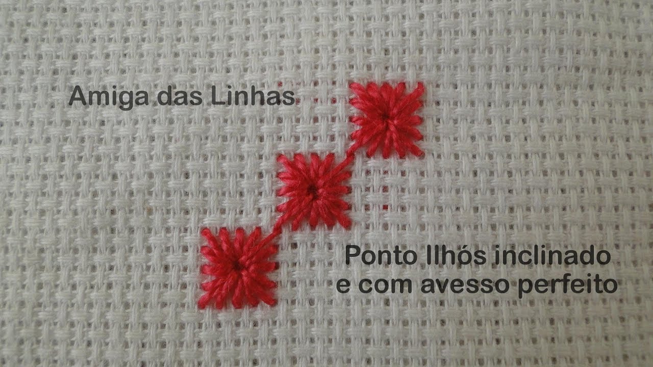 Ponto ilhós inclinado e perfeito